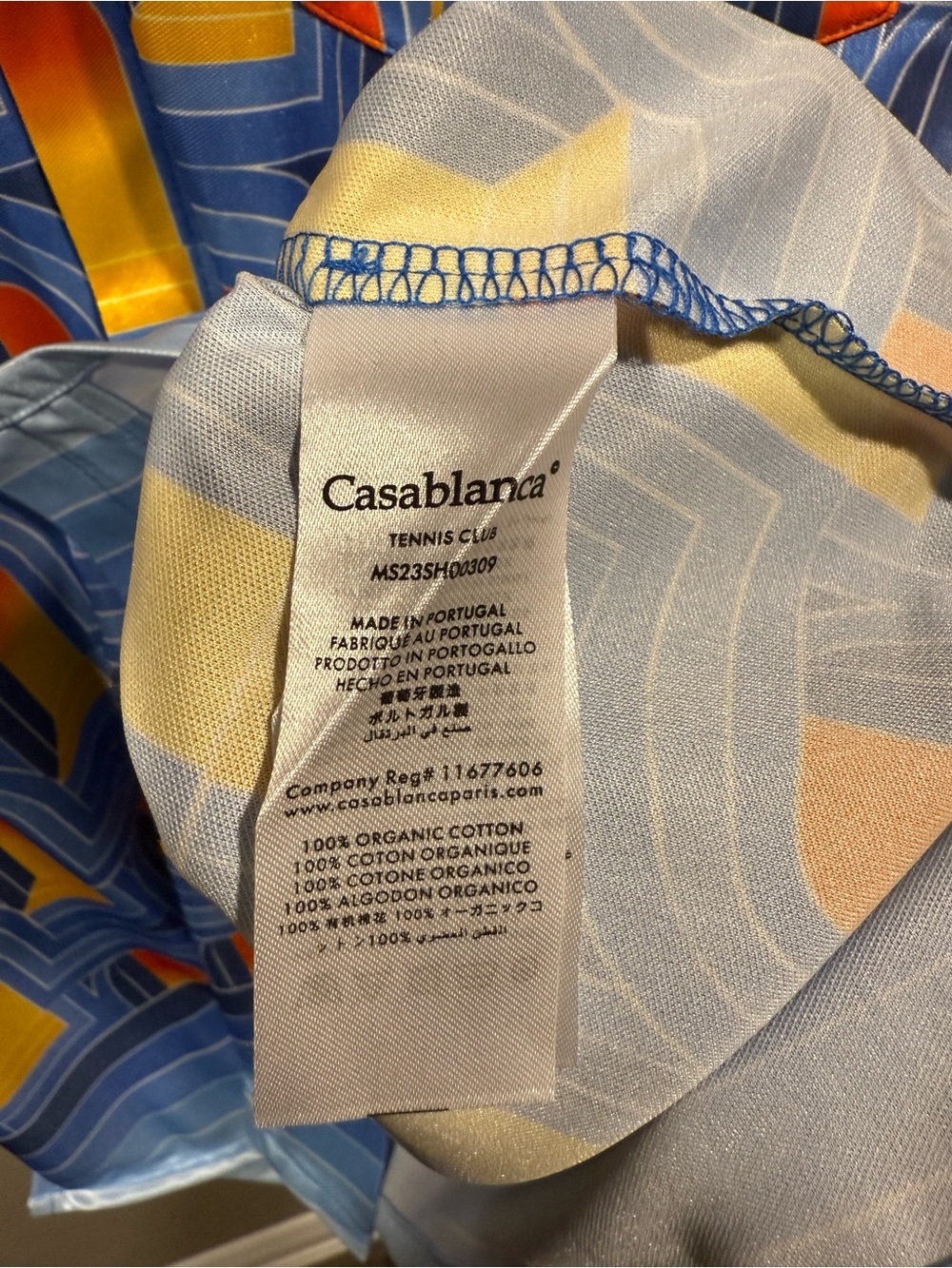 Casablanca Blue Geometric Print silk Short-Sleeve Shirt (Set 1:1 defect) image 7